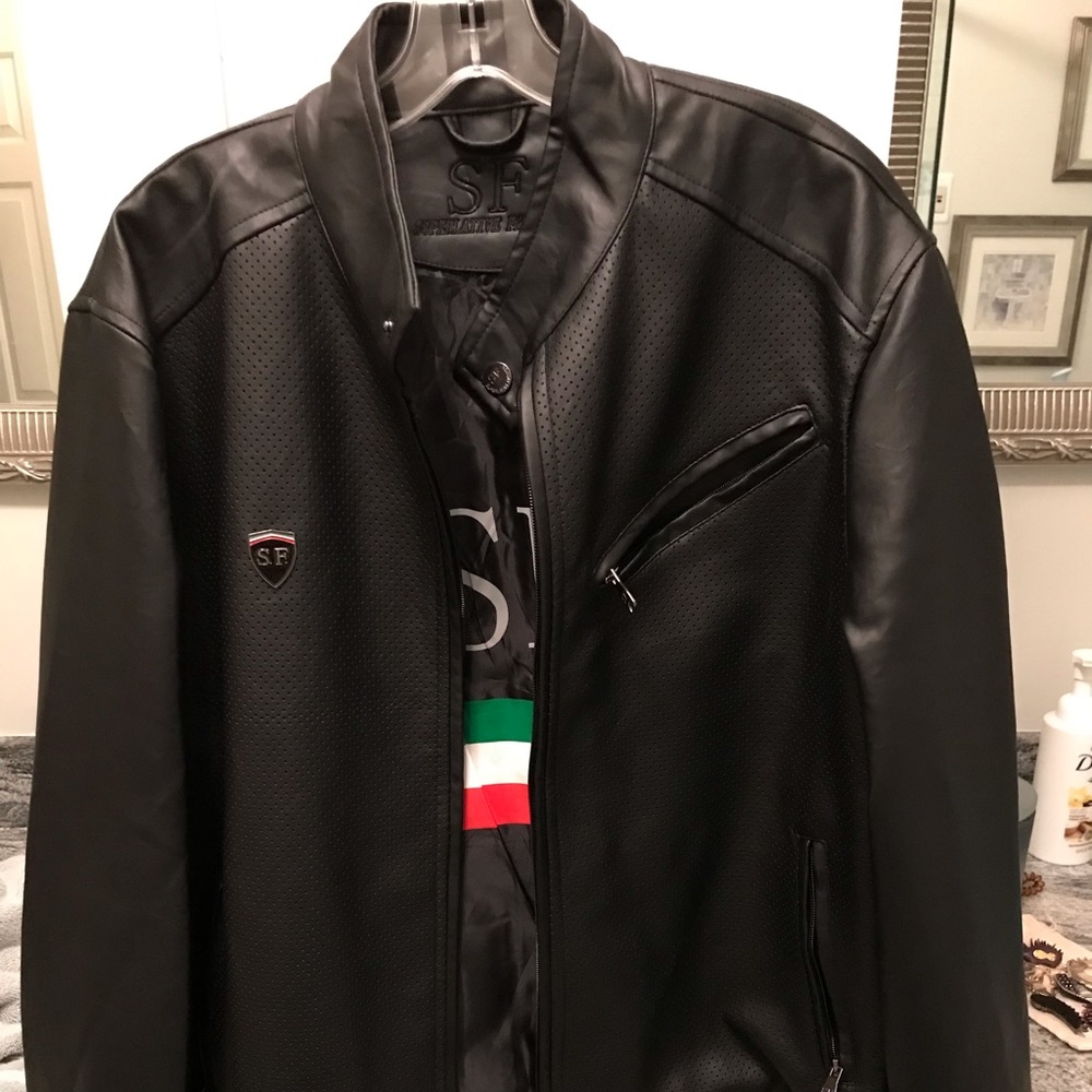 NWT Superlative Fashion Mens leather jacket size L